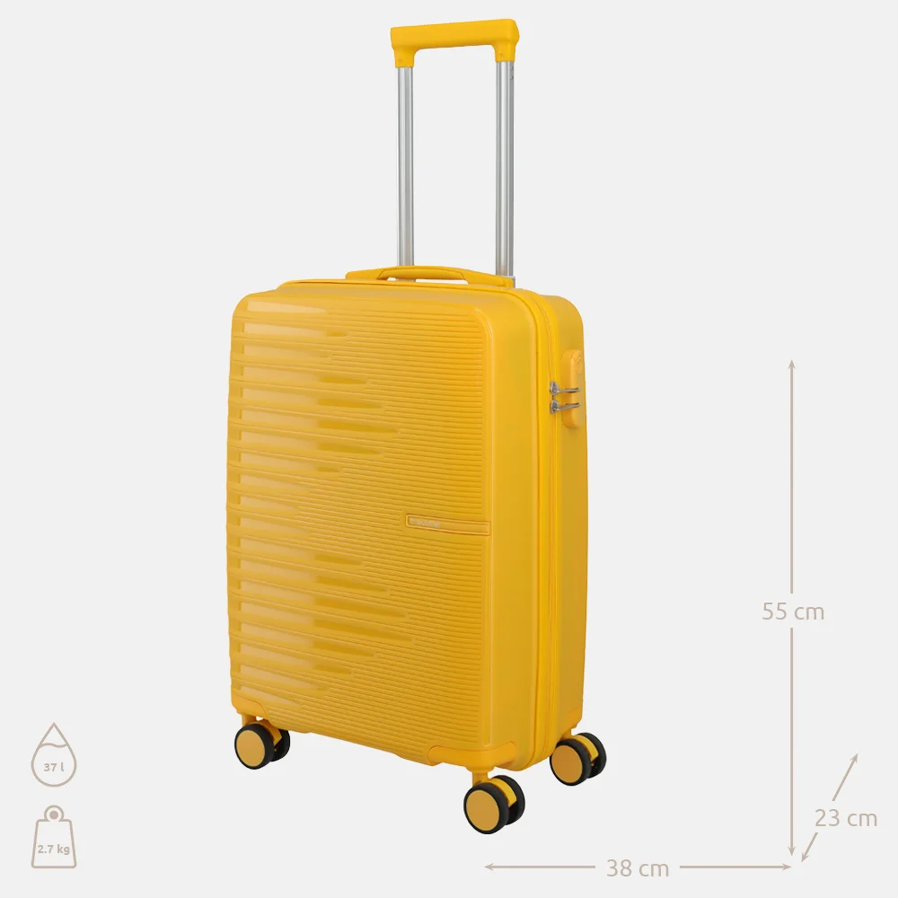 Travelite Pacific spinner 55cm yellow bij Duifhuizen