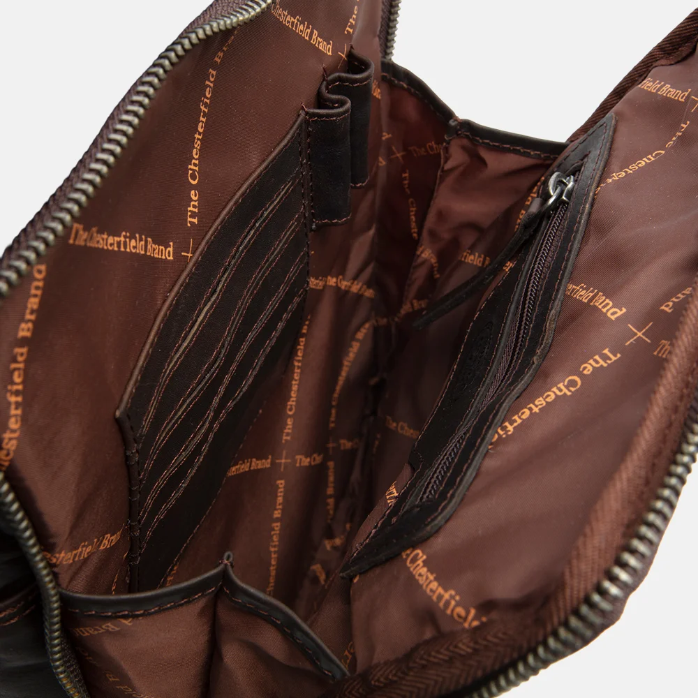 Chesterfield Alva schoudertas dark brown bij Duifhuizen