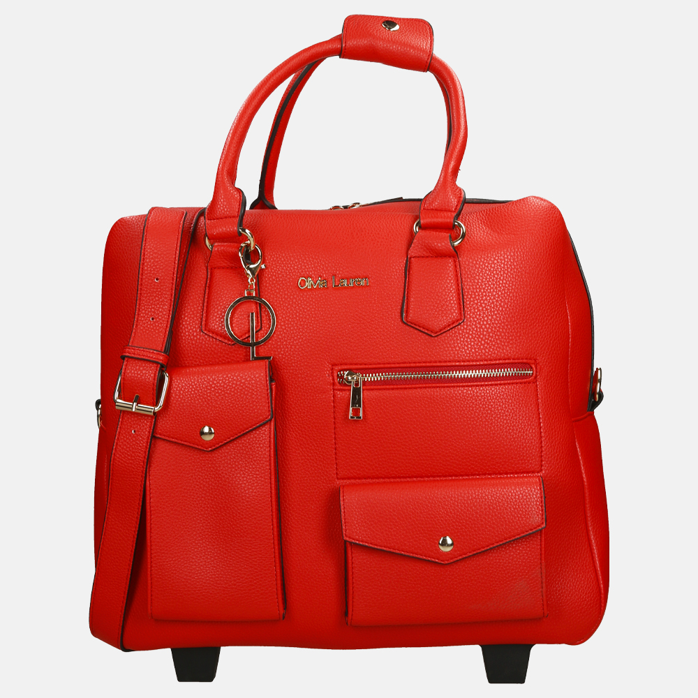 Olivia Lauren Carmen business trolley 15.6 inch rood bij Duifhuizen