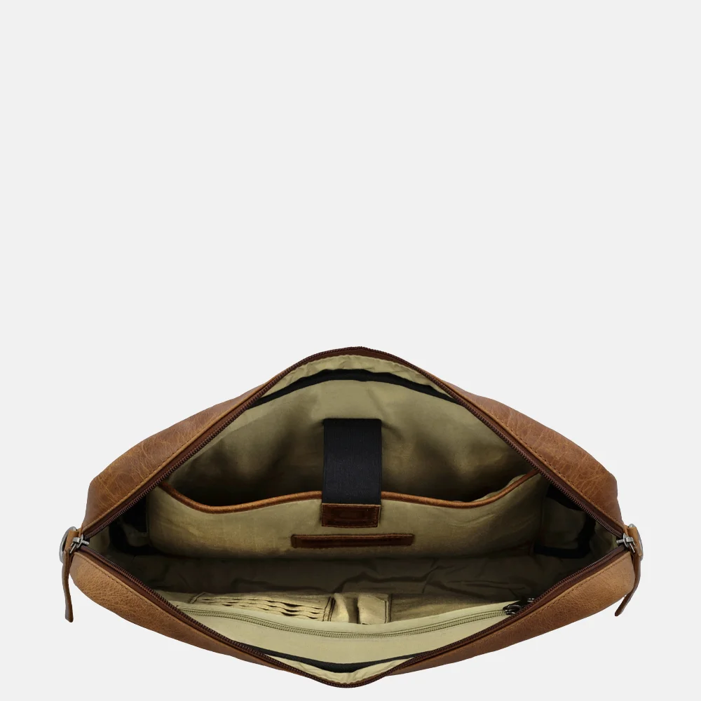 Hide & Stitches Next Navajo laptoptas 14 inch cognac bij Duifhuizen