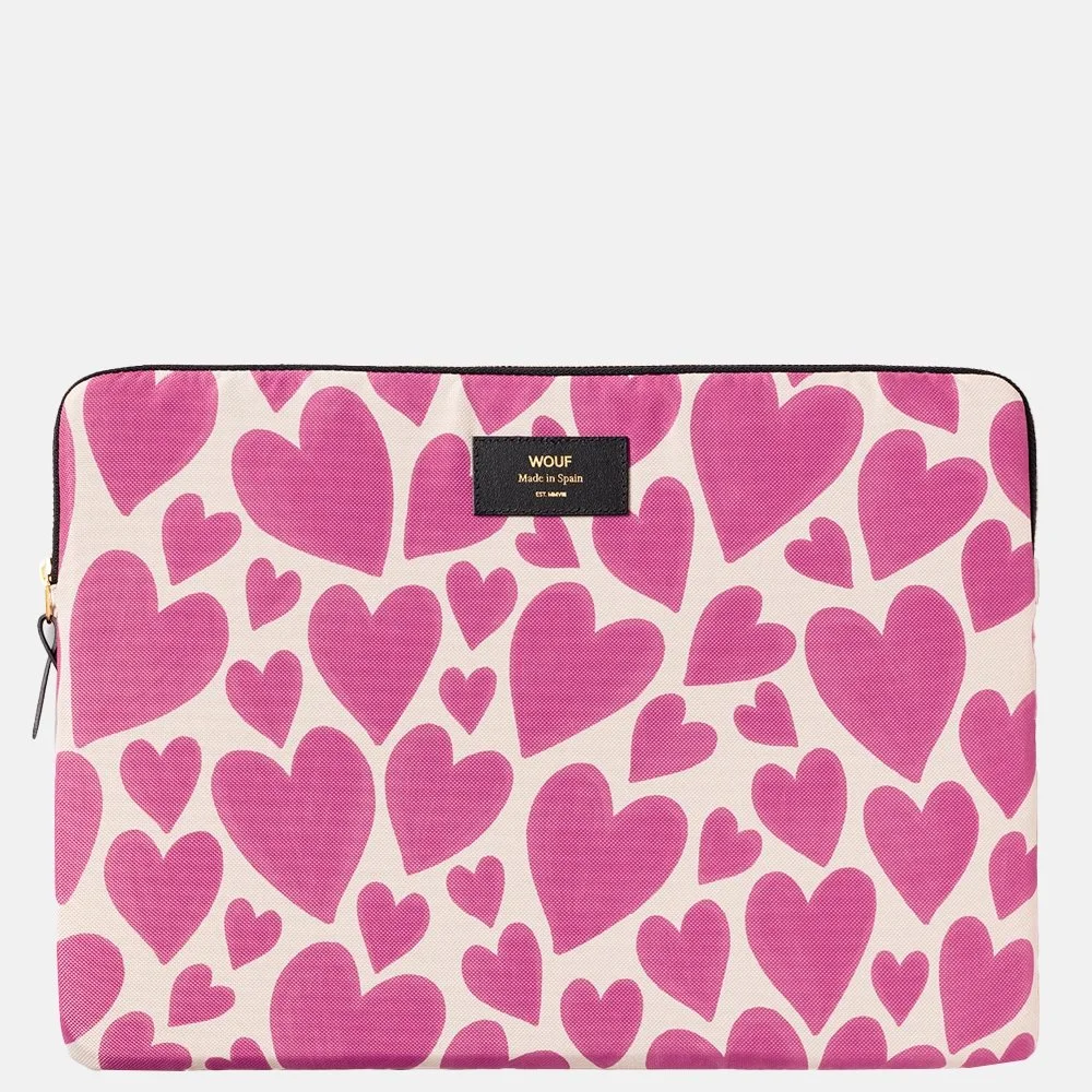 WOUF laptophoes 15/16 inch Pink Love bij Duifhuizen