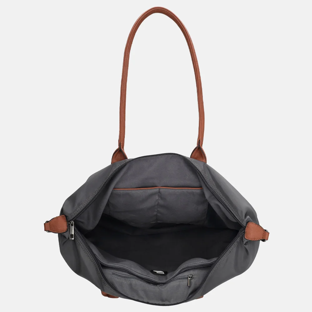 Charm London Buckingham shopper met 15.6 inch laptopvak L olifant grijs bij Duifhuizen