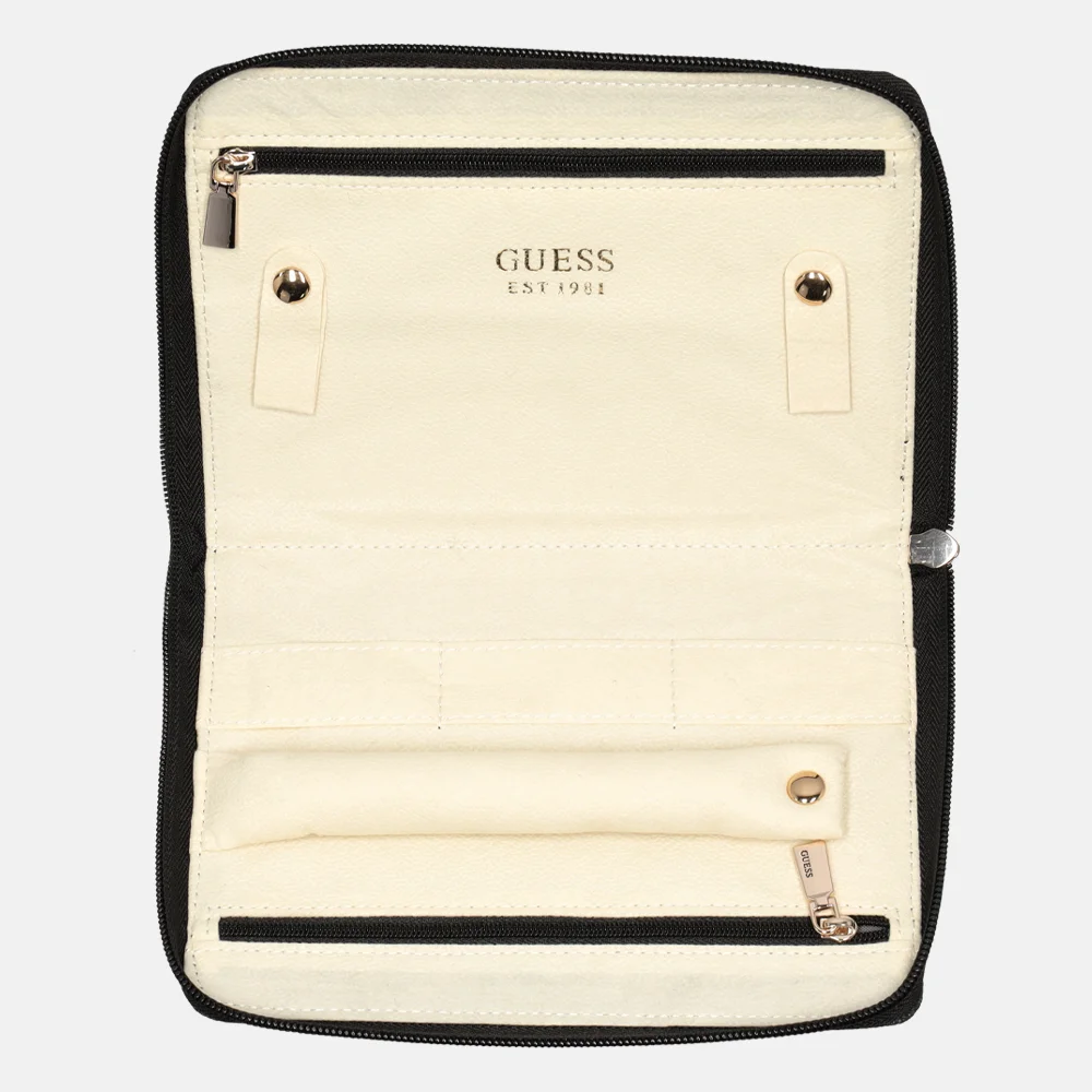 Guess Berta sieraden organizer en paspoort/pennenetui coal logo bij Duifhuizen