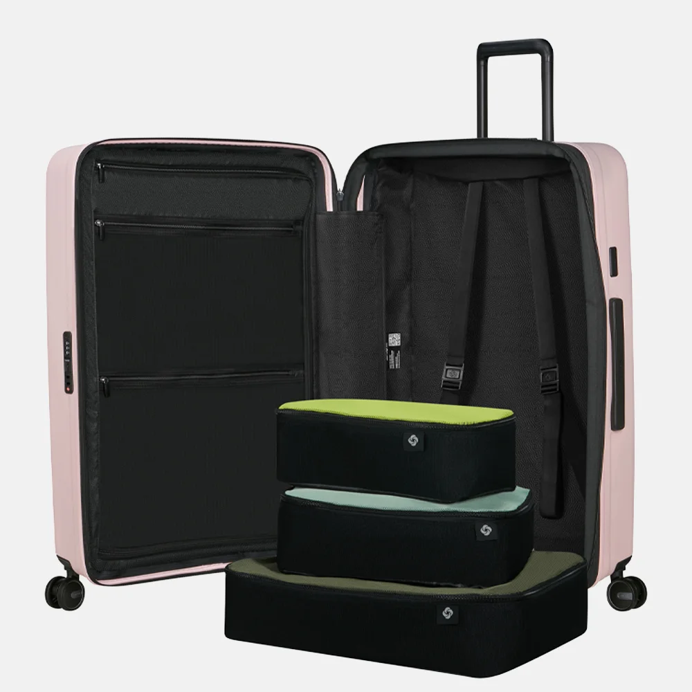 Samsonite Restackd reiskoffer 75 cm uitbreidbaar rose bij Duifhuizen