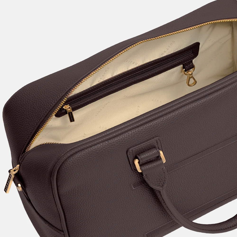 Suitsuit Fab Seventies weekendtas chocolate brown bij Duifhuizen