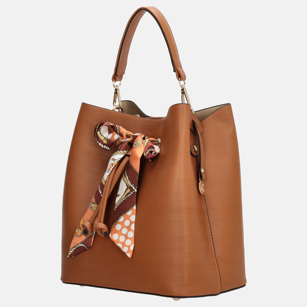 Charm London Leichester handtas cognac bij Duifhuizen