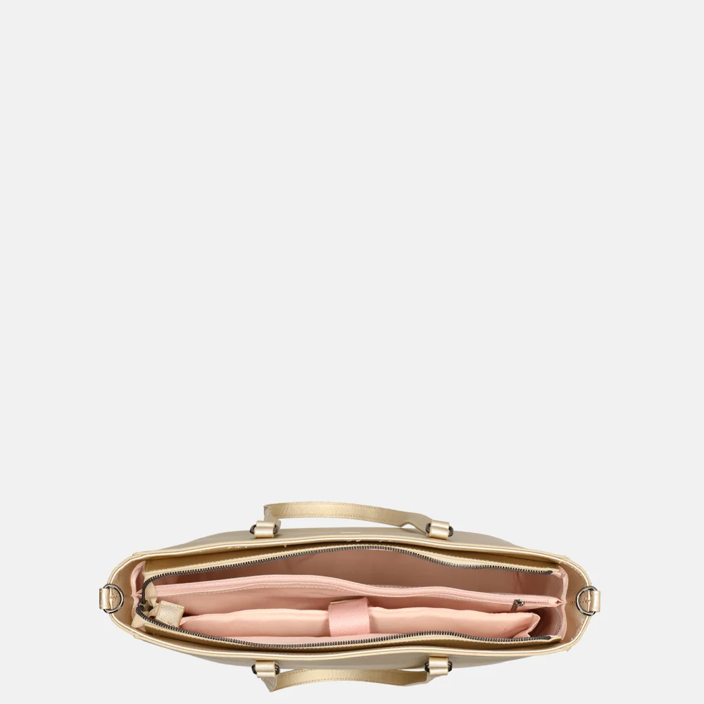Duifhuizen Saffiano shopper L gold bij Duifhuizen