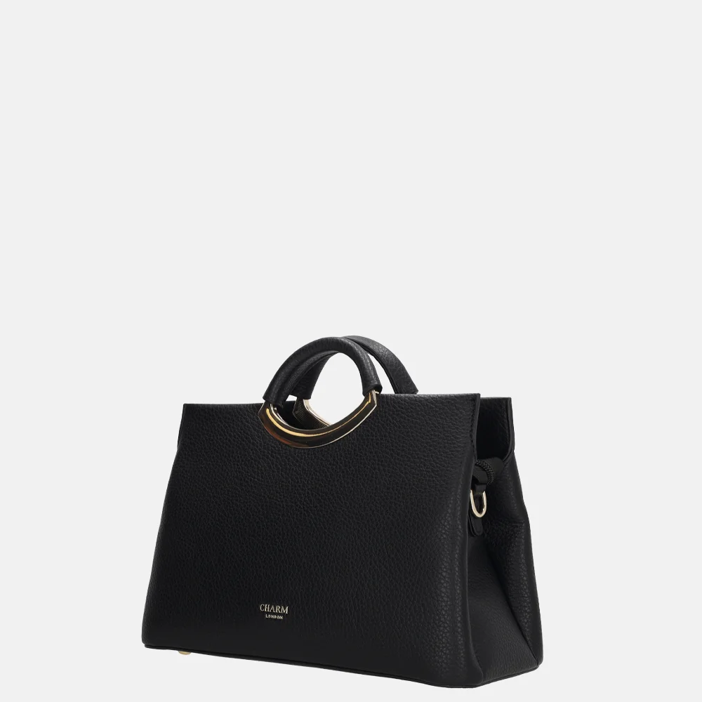 Charm London handtas beugel zwart bij Duifhuizen