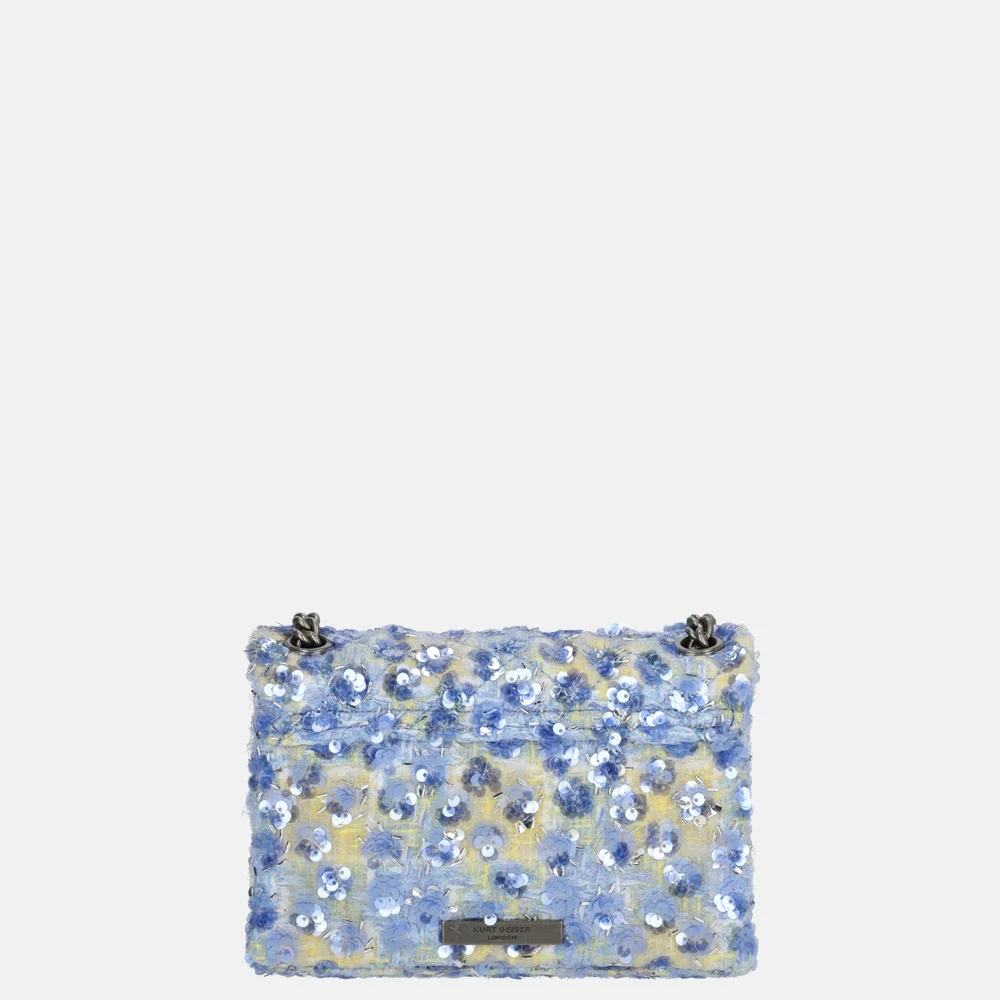 Kurt Geiger Kensington schoudertas sequins mini boucle blue pale bij Duifhuizen