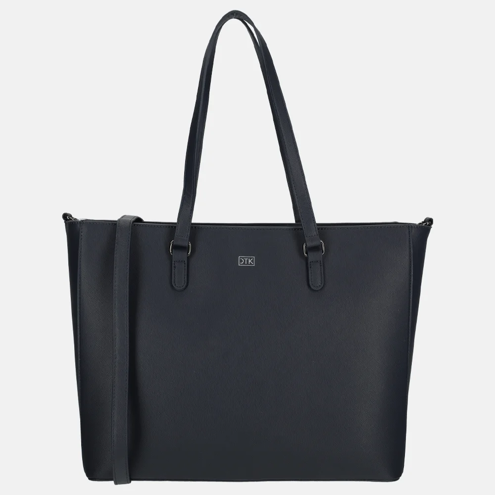 Duifhuizen Saffiano shopper L donker navy