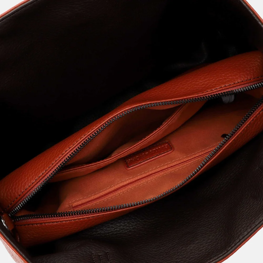 Emily & Noah Eva bag-in-bag shopper reversible rust/brown bij Duifhuizen