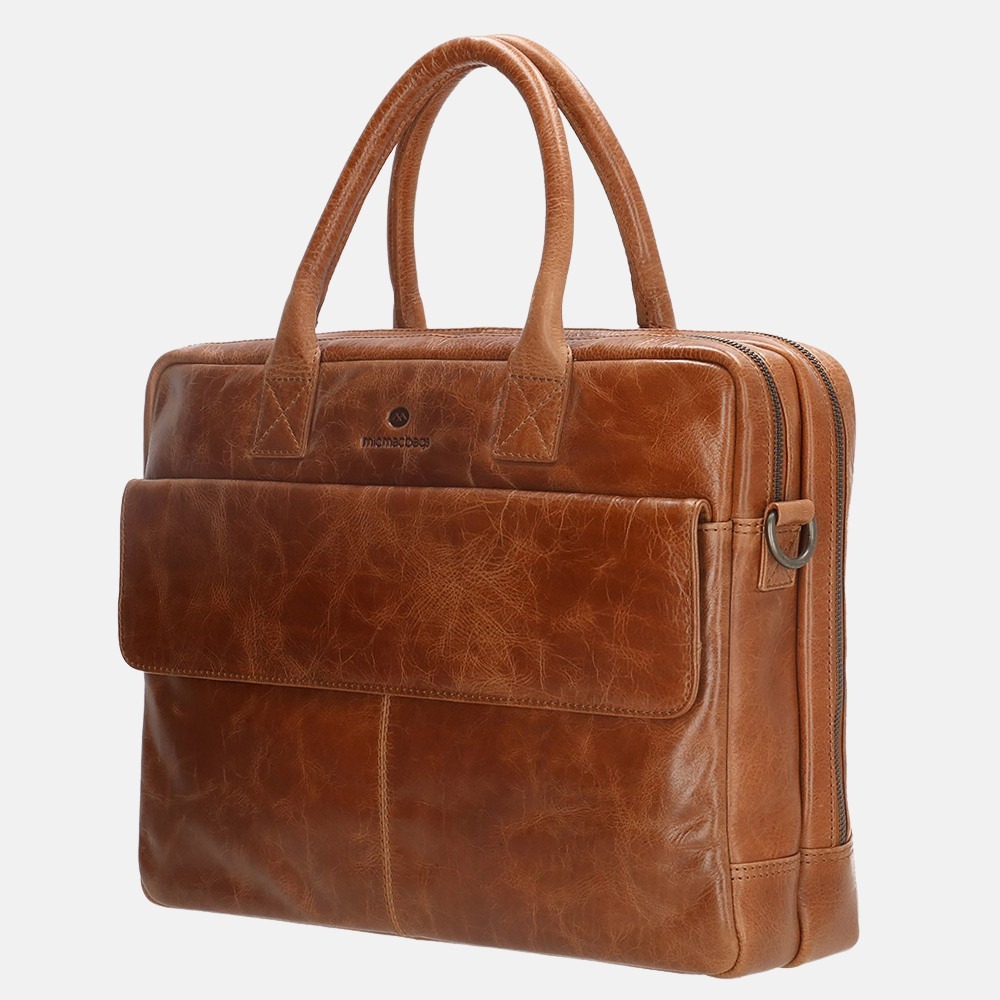 Micmacbags Porto laptoptas 15 inch brown bij Duifhuizen