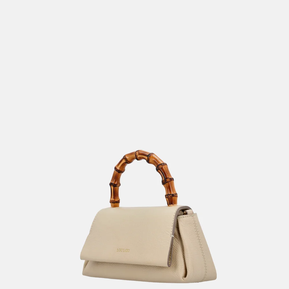 Loulou Essentiels Mae Bamboo handtas beige bij Duifhuizen