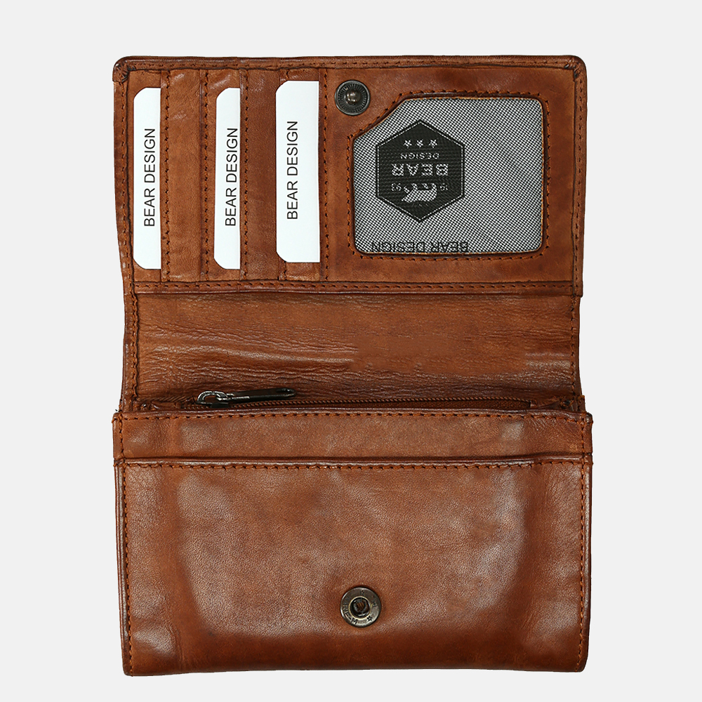 Bear Design Flappie portemonnee cognac bij Duifhuizen