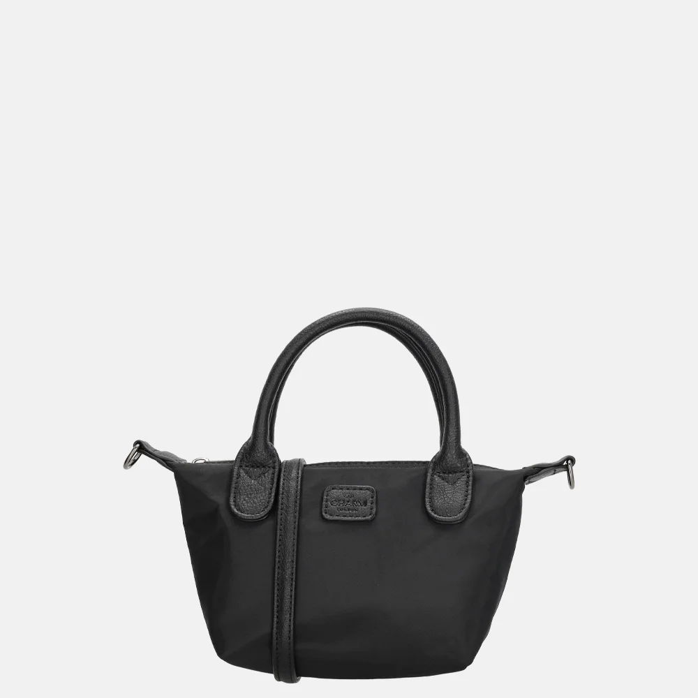 Charm London Buckingham Mono crossbody tas XS zwart