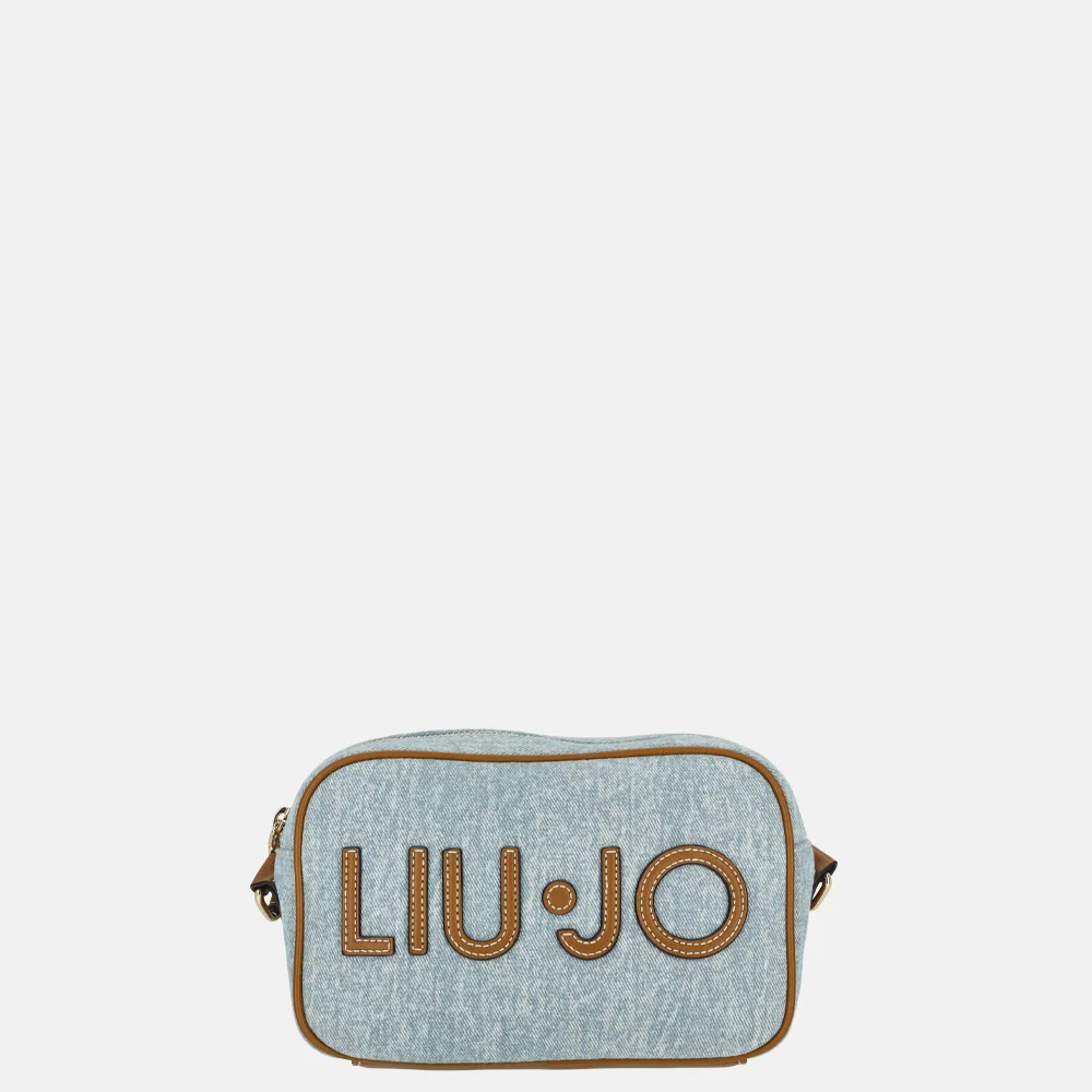 Liu Jo Ferielle camera case logo crossbody tas M light denim bij Duifhuizen