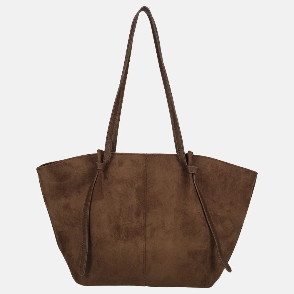 Firenze Suedine shopper L coffee bij Duifhuizen