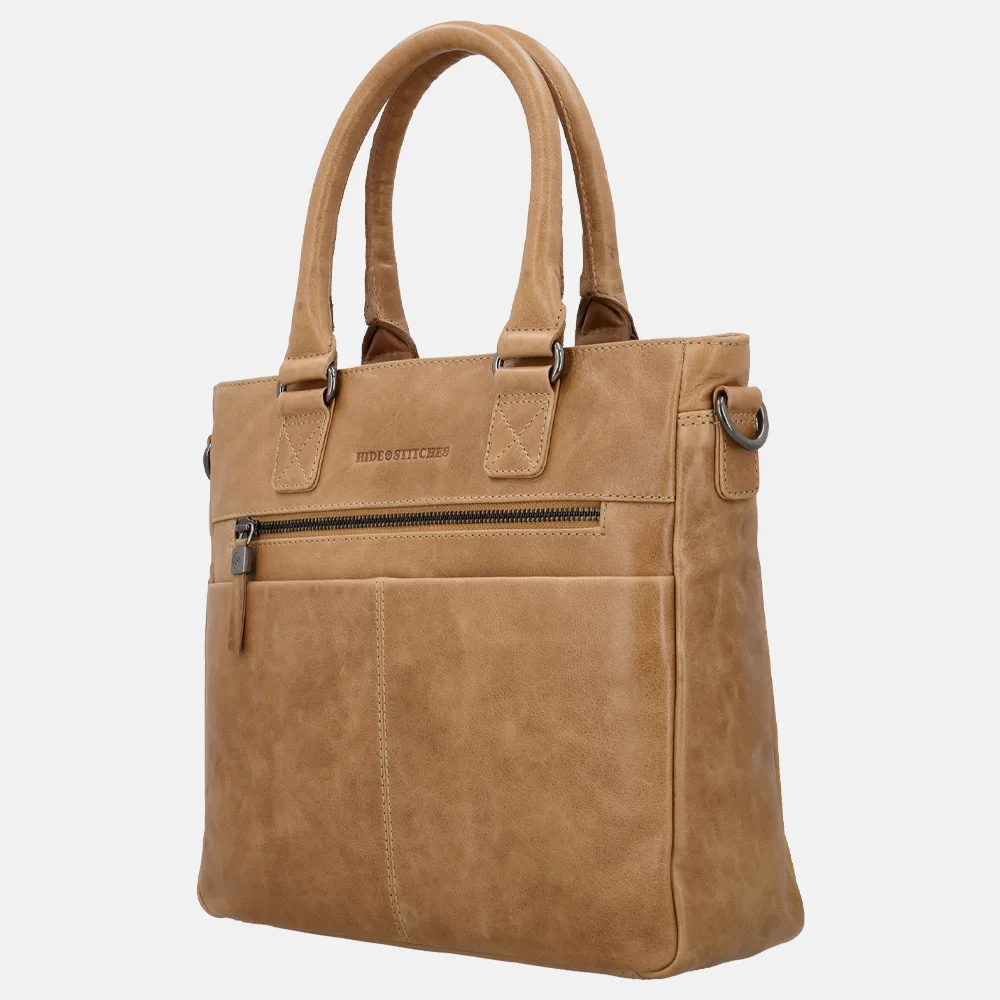 Hide & Stitches Porto handtas taupe bij Duifhuizen