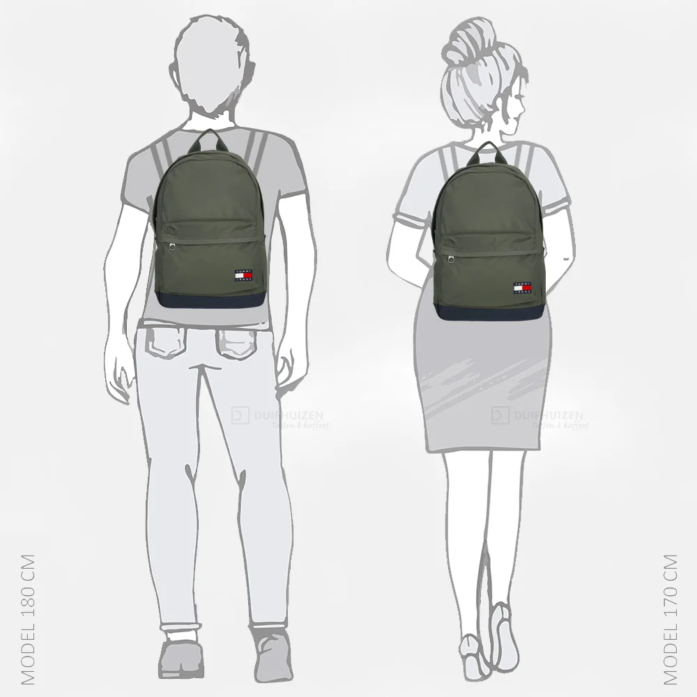 Tommy Hilfiger Daily Dome rugzak MRH pewter green bij Duifhuizen