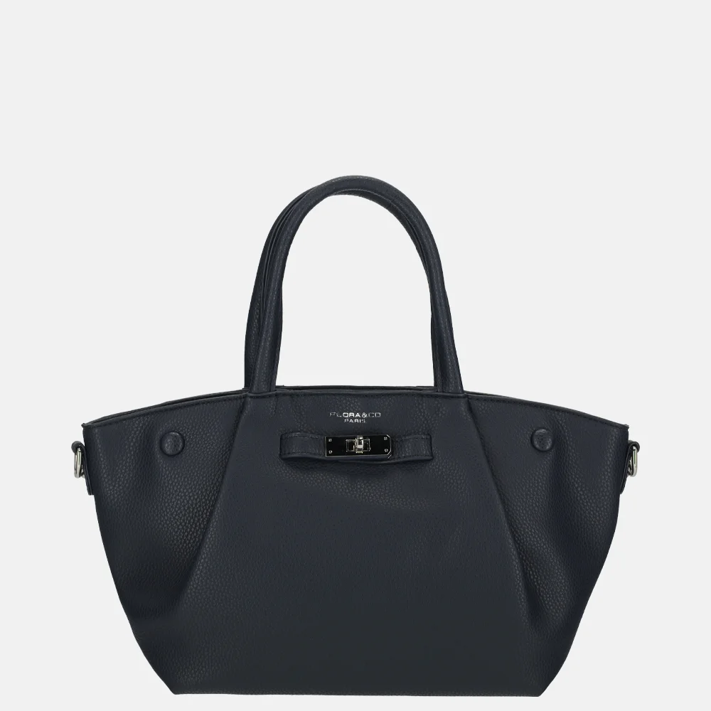 Flora & Co handtas navy bij Duifhuizen