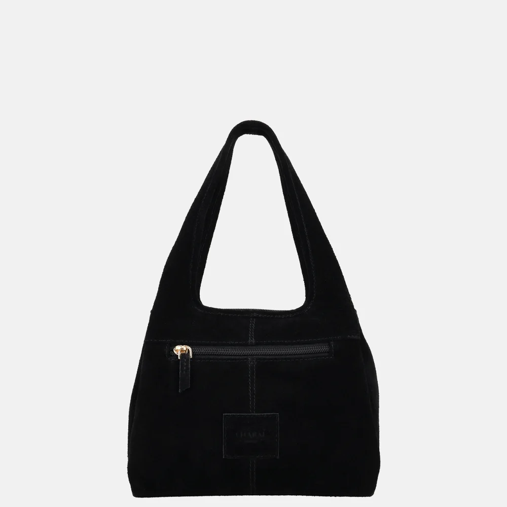 Charm London Sevilla handtas suede zwart bij Duifhuizen