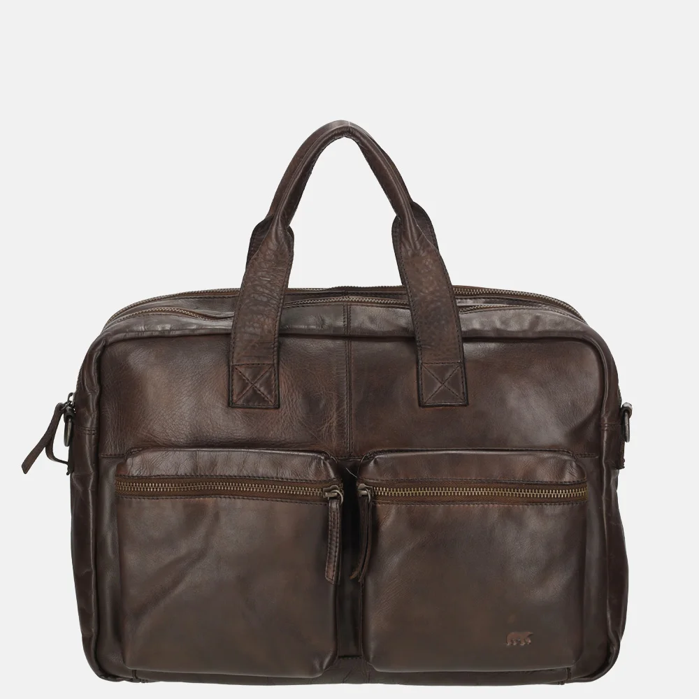 Bear Design laptoptas donkerbruin bij Duifhuizen