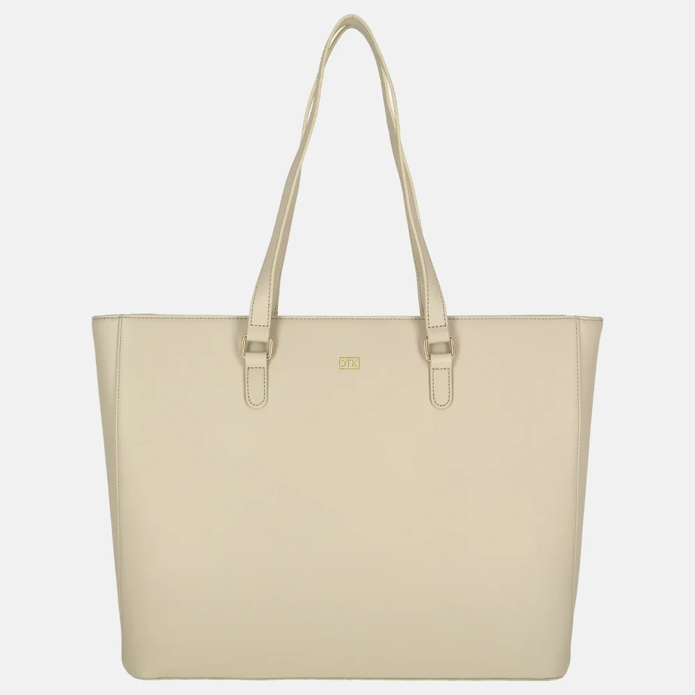 Duifhuizen leren shopper 14 inch lichttaupe