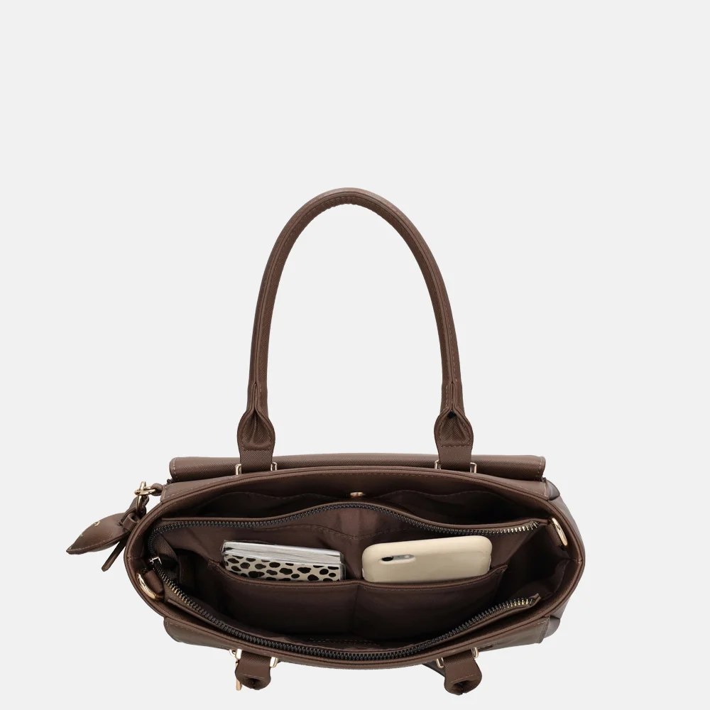 Charm London Cambridge handtas M mocca bij Duifhuizen