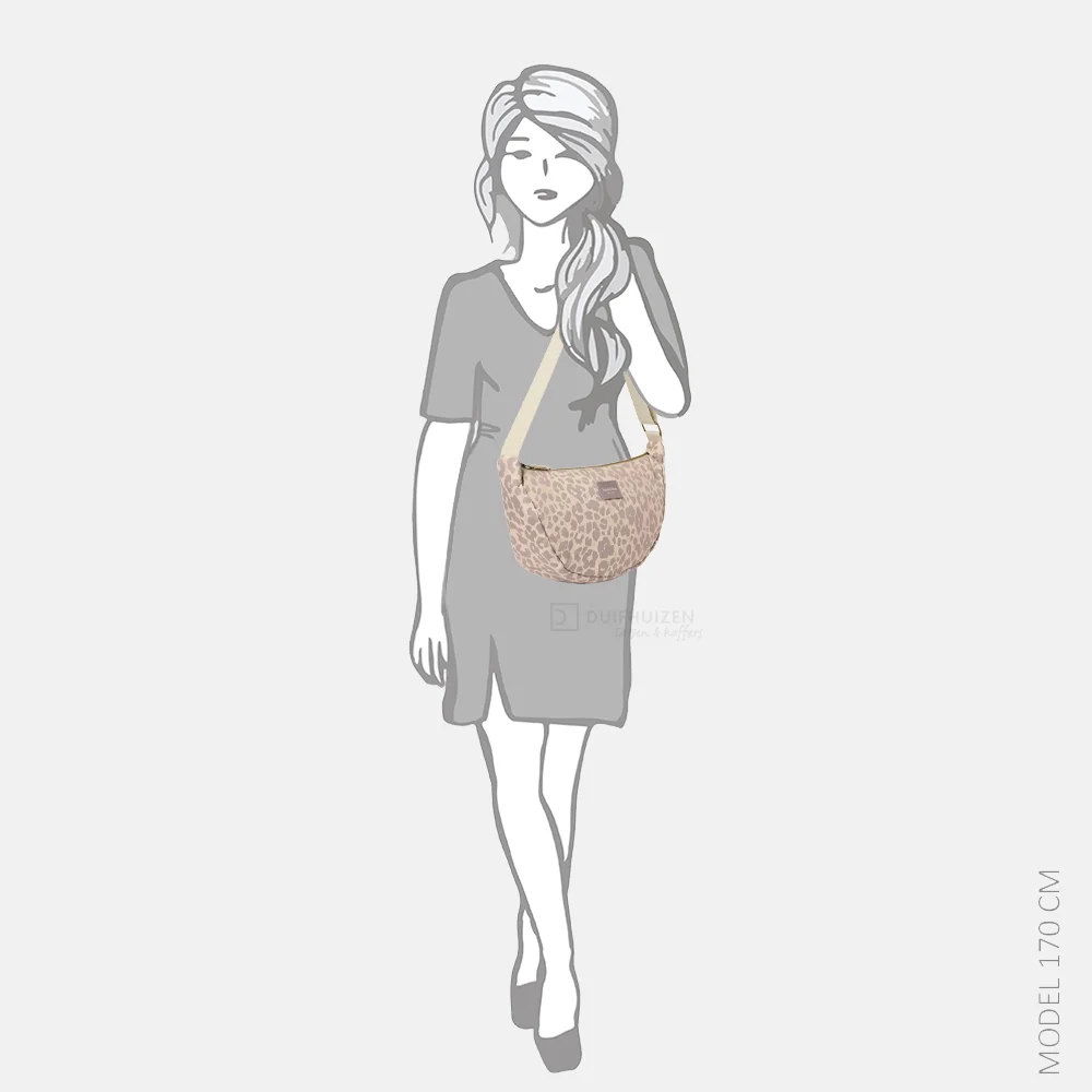 Studio Noos Puffy Adult fannypack crossbody tas beige leopard bij Duifhuizen