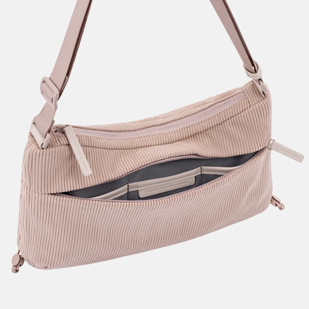 Kapten & Son Skara Corduroy crossbody tas small rose clay bij Duifhuizen