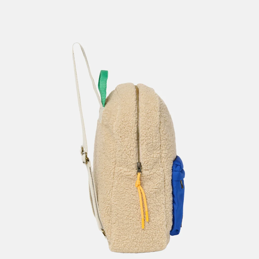 Studio Noos Teddy midi kinderrugzak ecru/cobalt bij Duifhuizen