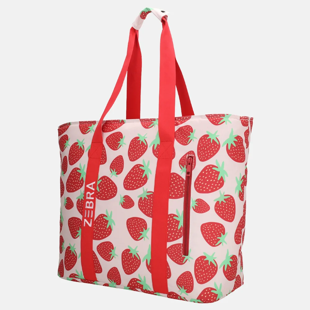 Zebra Trends strandtas met koelvak strawberry bij Duifhuizen