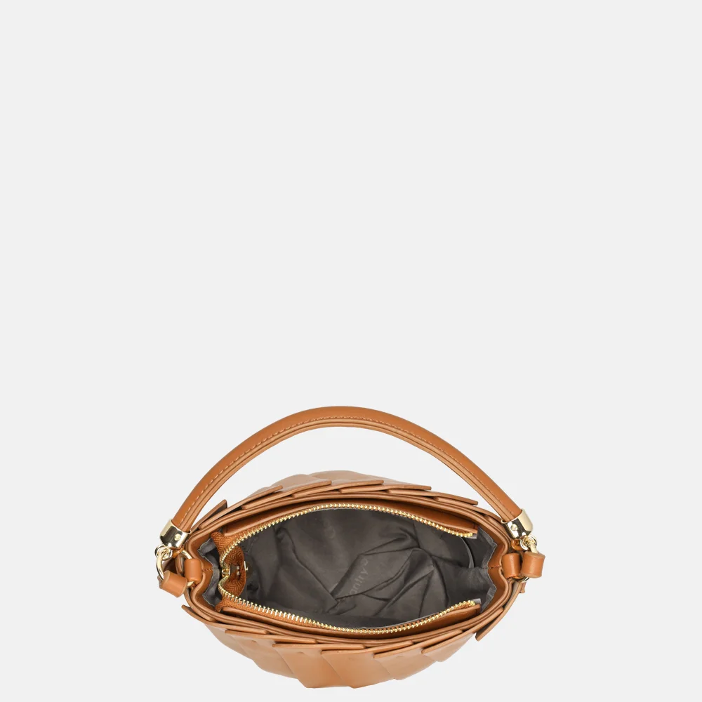 Firenze plissé bucket handtas brown bij Duifhuizen