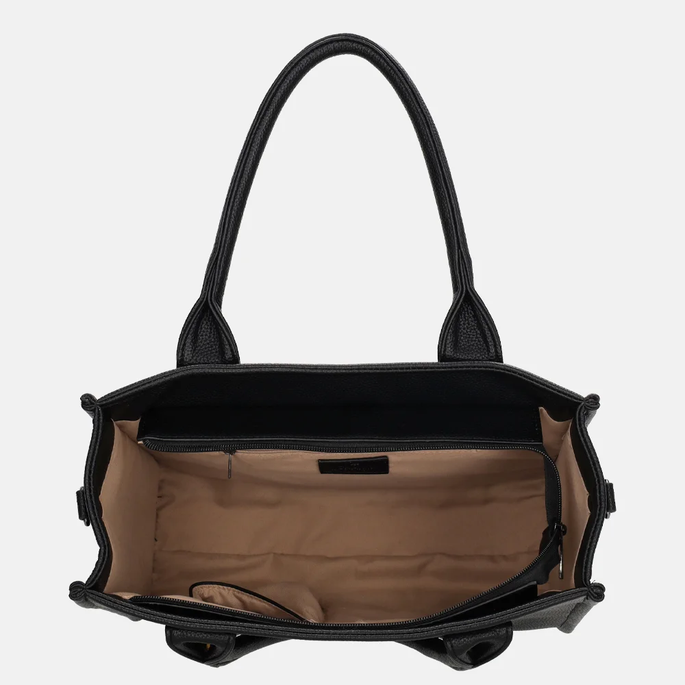 Charm London Debossed shopper M zwart bij Duifhuizen