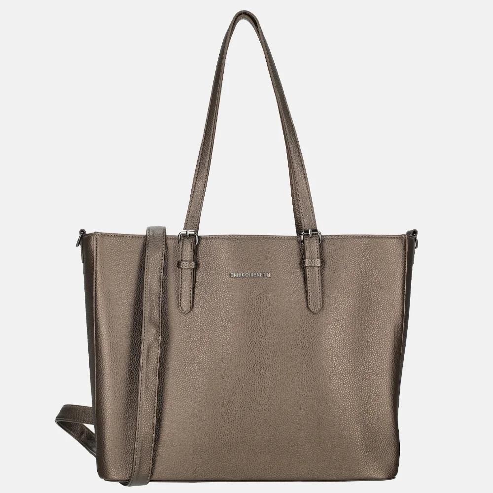 Enrico Benetti Nina shopper + laptopvak 15 inch brons bij Duifhuizen