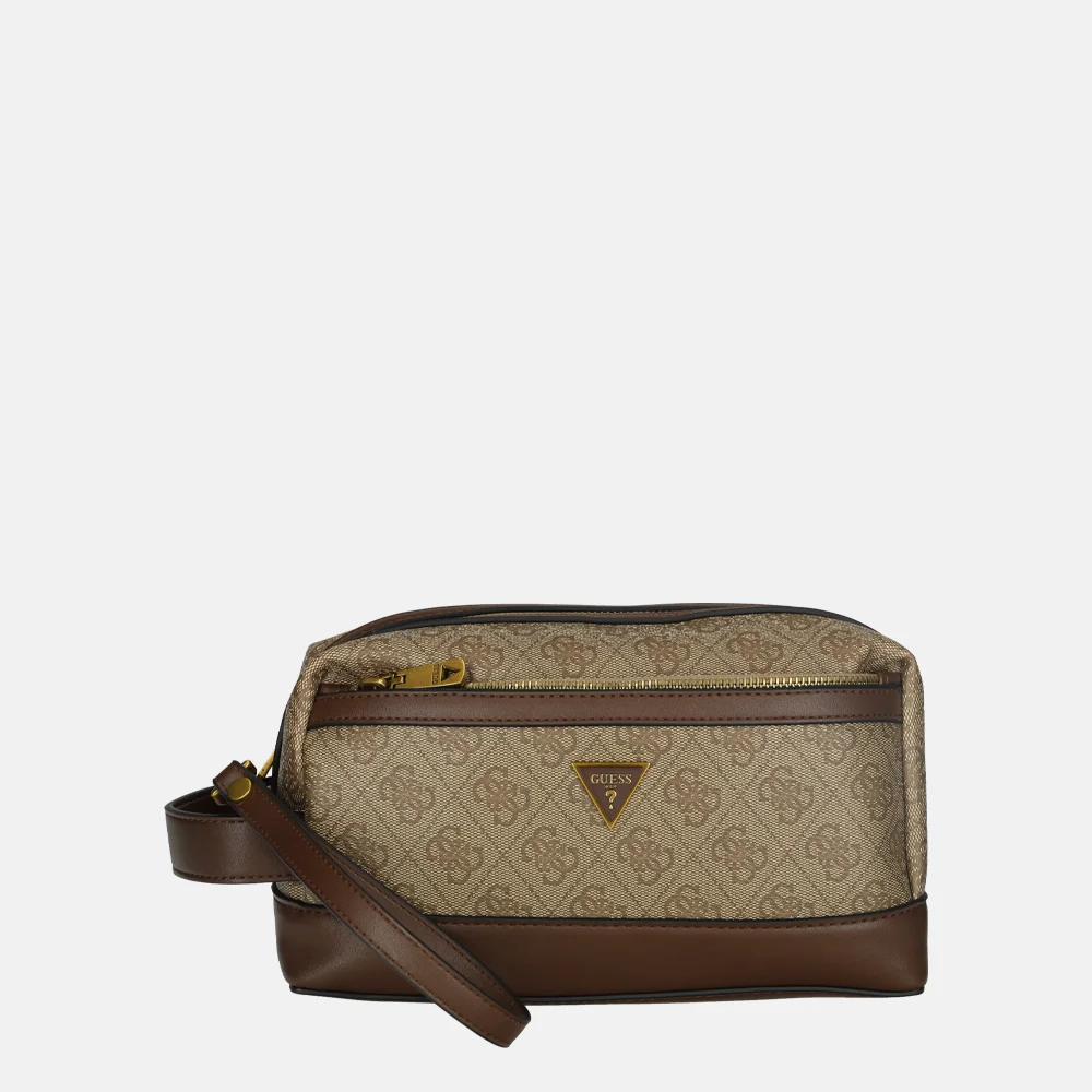 Guess Vezzola beautycase beige/brown bij Duifhuizen