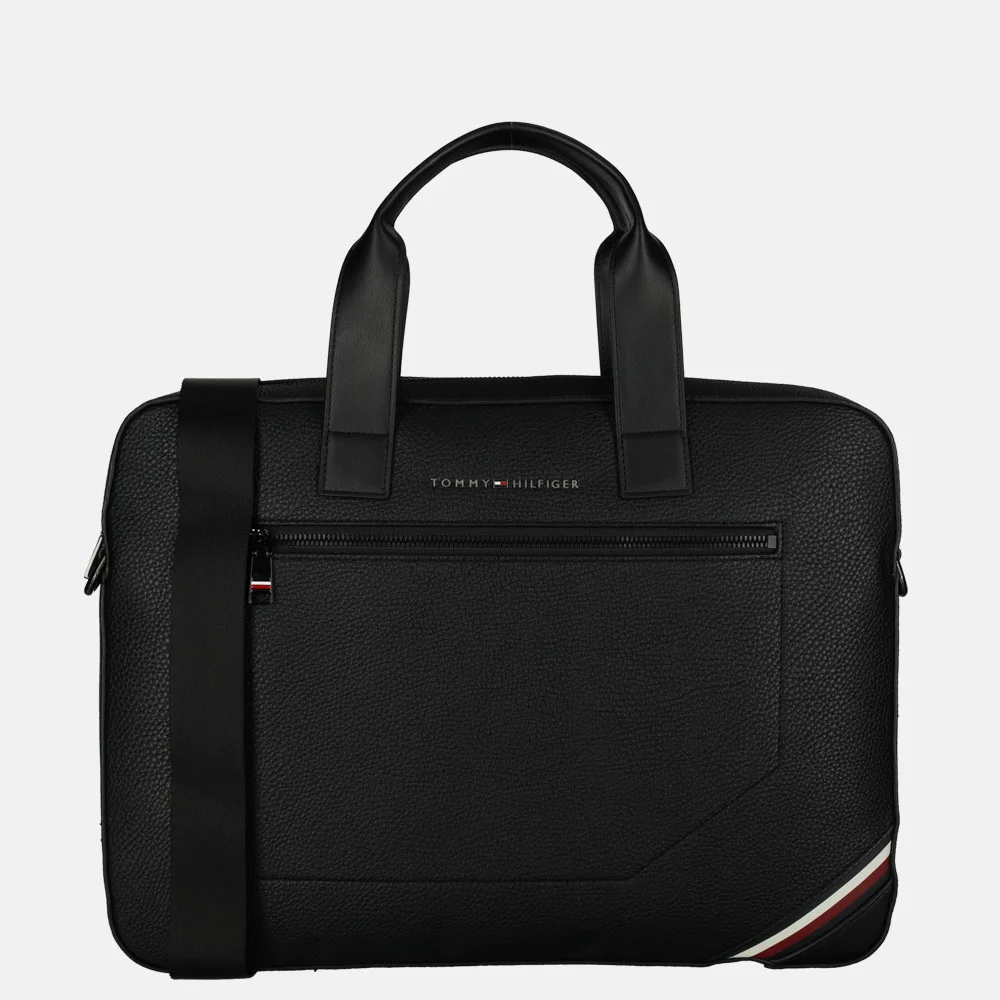 Tommy Hilfiger Central Slim laptoptas 13 inch black bij Duifhuizen