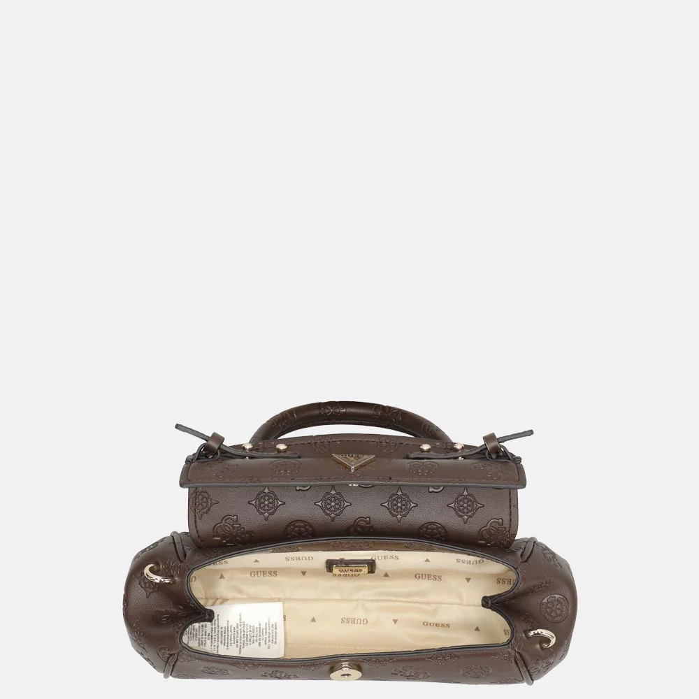 Guess Diana handtas mini chocolate logo bij Duifhuizen