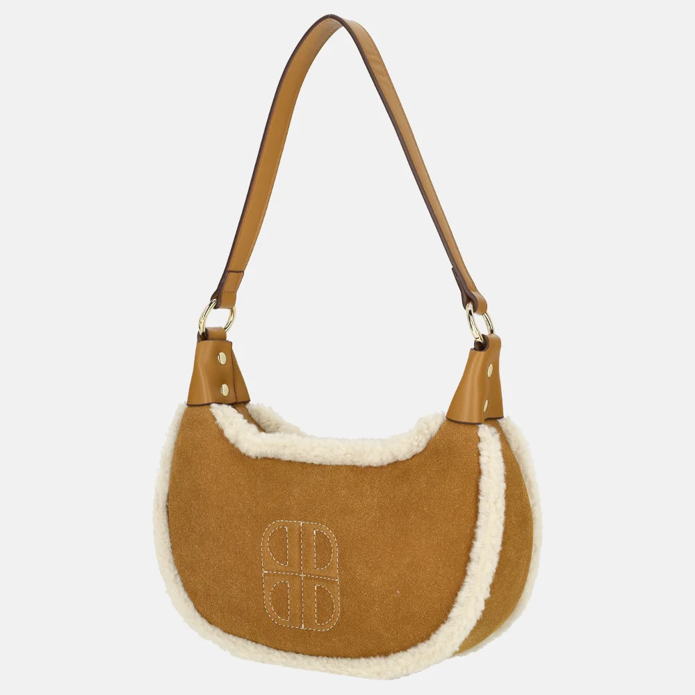 Laurent David Brit Teddy schoudertas cognac bij Duifhuizen