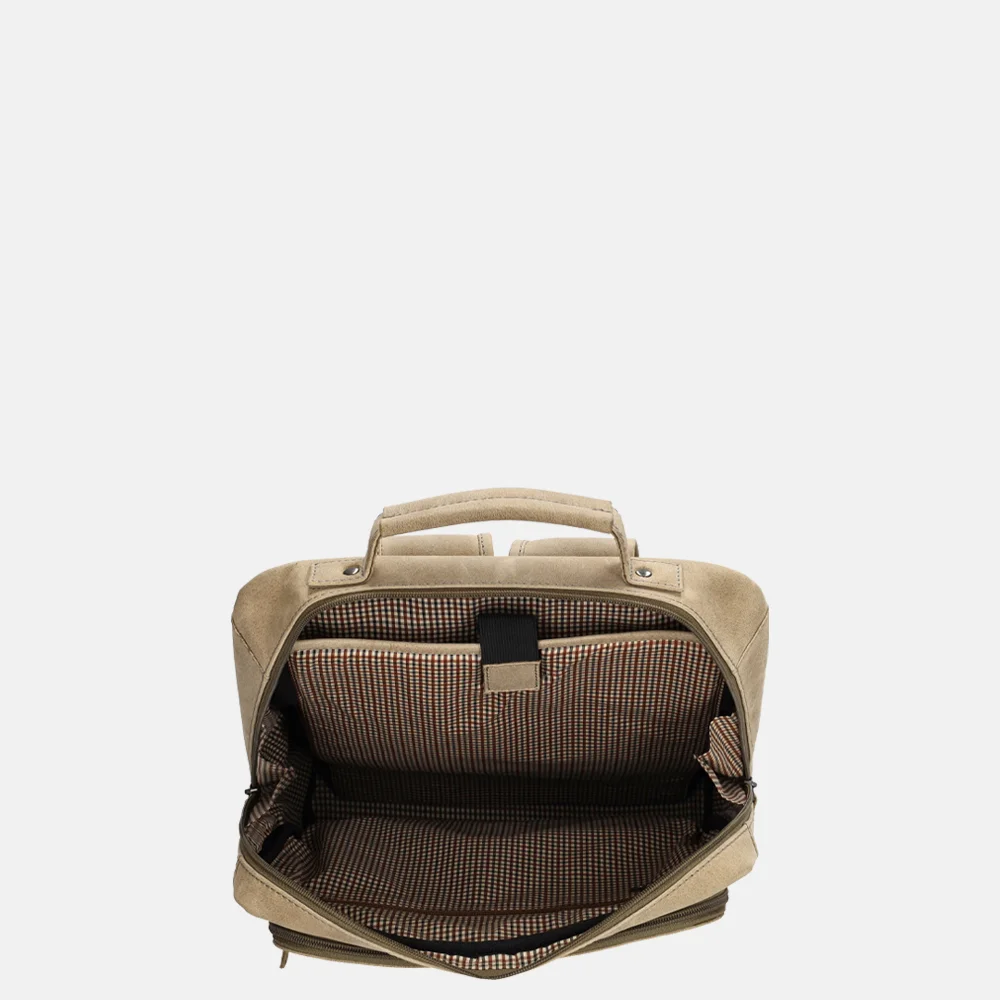 Hide & Stitches Idaho laptoprugzak 15 inch donkerzand bij Duifhuizen