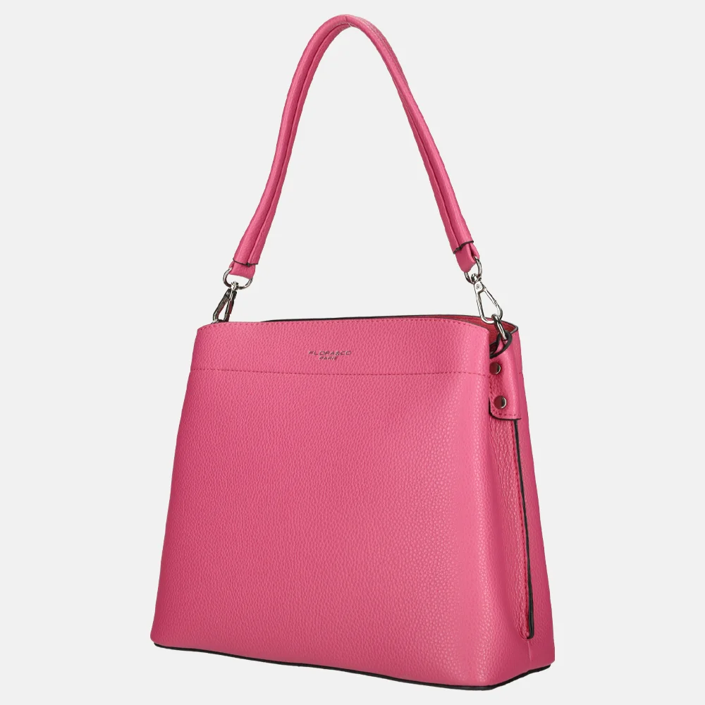 Flora & Co schoudertas fashionband fuchsia bij Duifhuizen