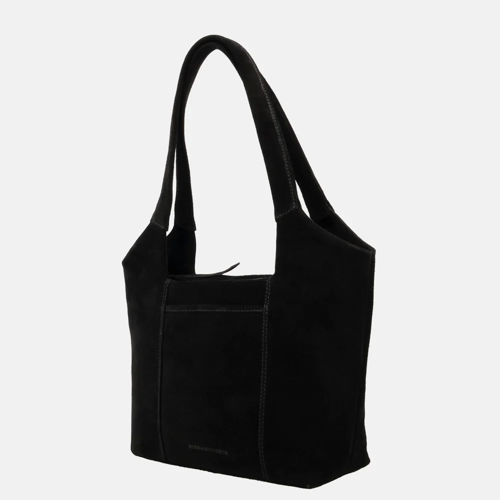 Hide & Stitches Brazos shopper M suede zwart bij Duifhuizen