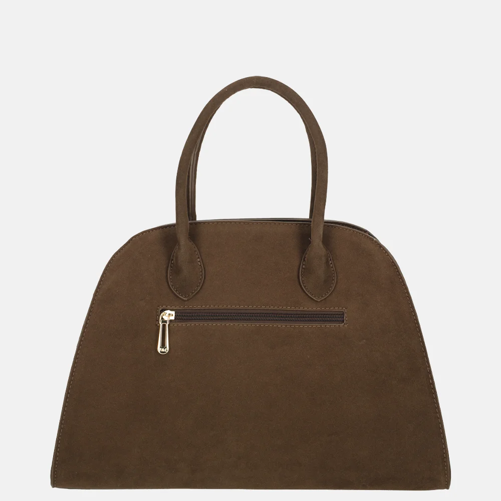 Flora & Co handtas M suedine chocolat bij Duifhuizen