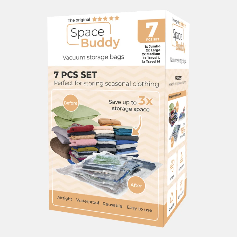 Spacebuddy 7-delig set incl travelbags inpakaccessoire