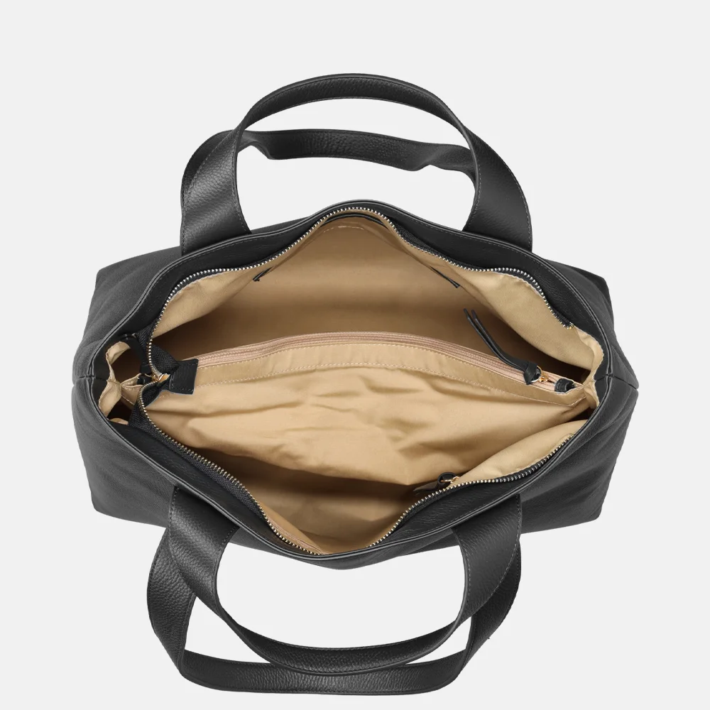 Crinkles shopper L black bij Duifhuizen
