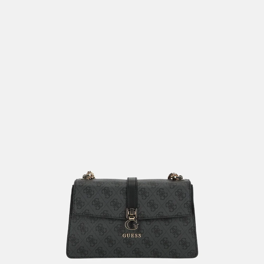 Guess Zamira schoudertas coal logo bij Duifhuizen