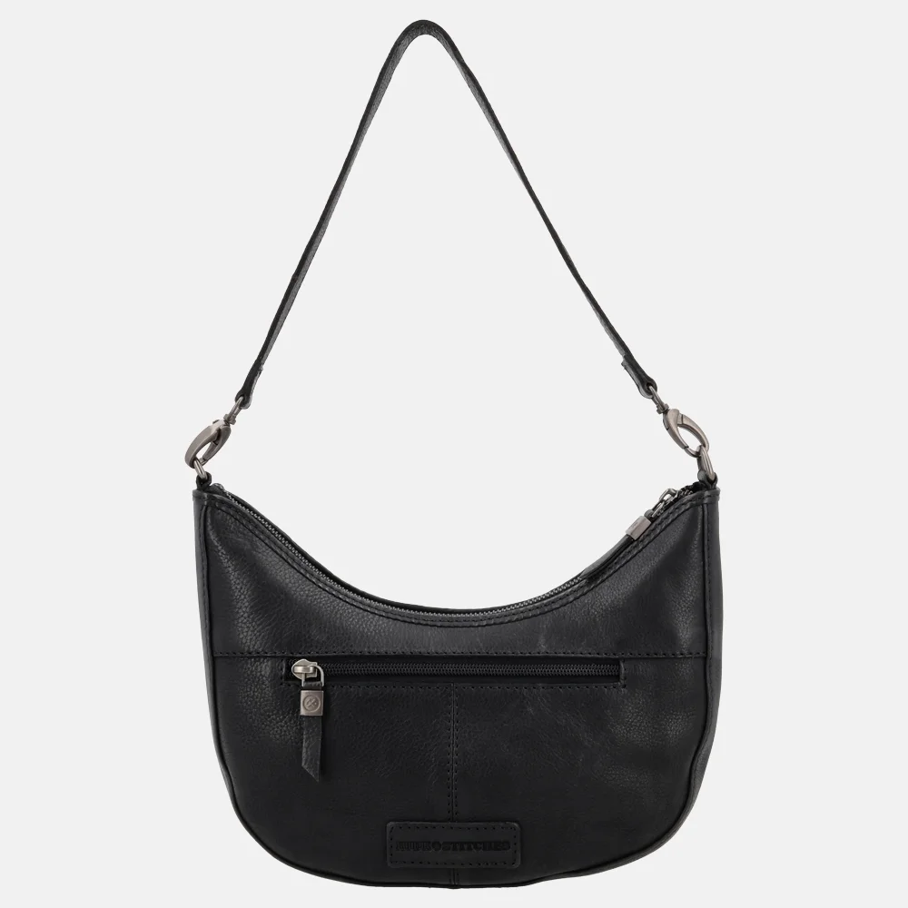 Hide & Stitches schoudertas vlechtwerk zwart bij Duifhuizen