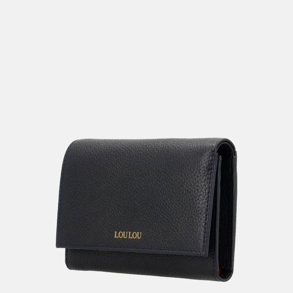 Loulou Essentiels Petite Fleur portemonnee S dark blue bij Duifhuizen