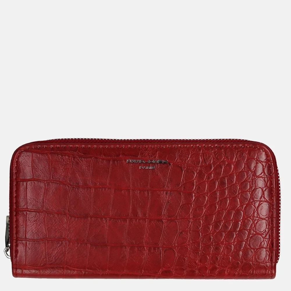 David Jones portemonnee L croco dark red