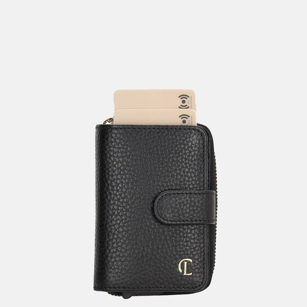 Charm London safety wallet portemonnee zwart bij Duifhuizen